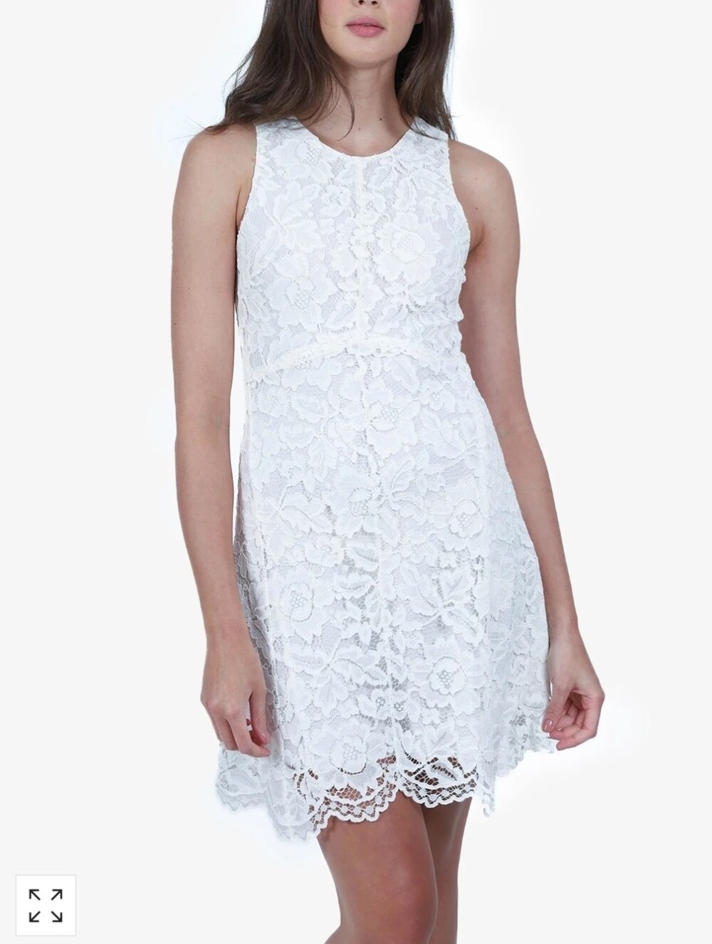 Sandro Cream Lace Sleeveless Mini Dress